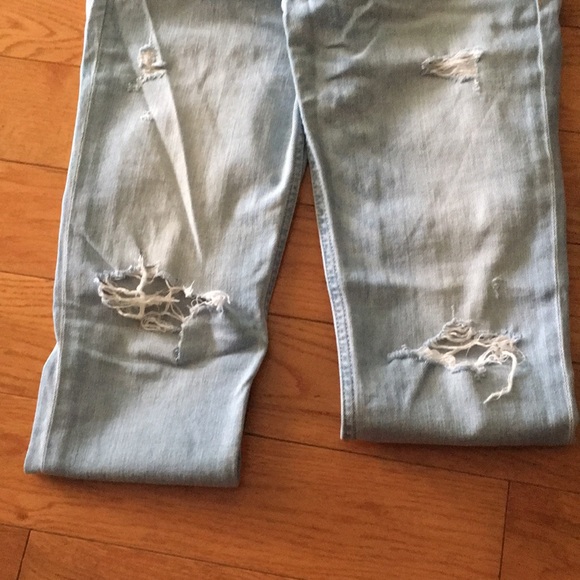 Light Blue Ripped Jeans with Zippered Calves - Picture 8 of 8